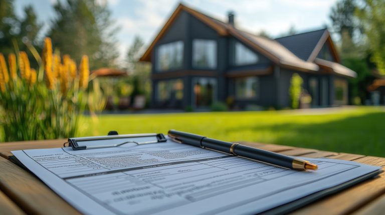 rchitect and homeowner reviewing detailed site plans and building blueprints for the San Jose ADU permit process on a wooden table.
